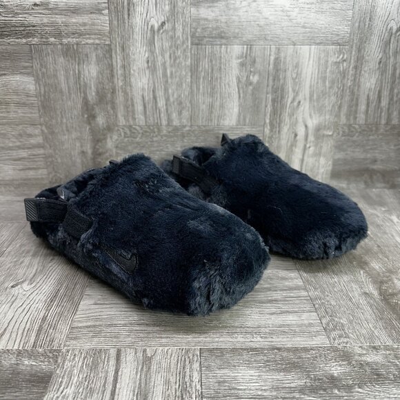Nike Calm Mule SE Women's size 8 Black Faux Fur Mules FZ3119-001 - Picture 2 of 9